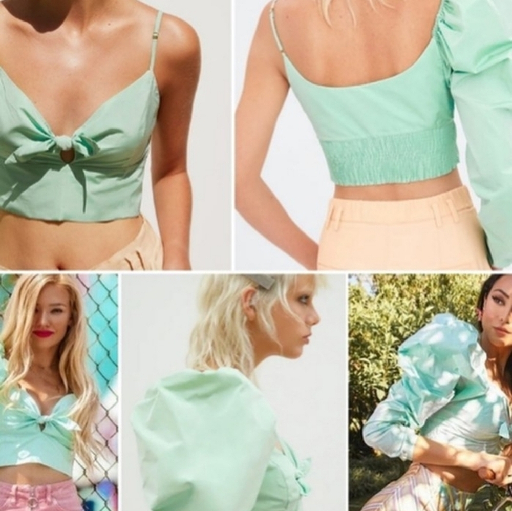 Zara Asymmetrical bow Crop top size L